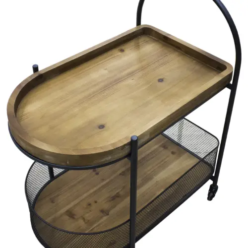Carrito de servicio de madera mdf  con metal de 61x40x75cm