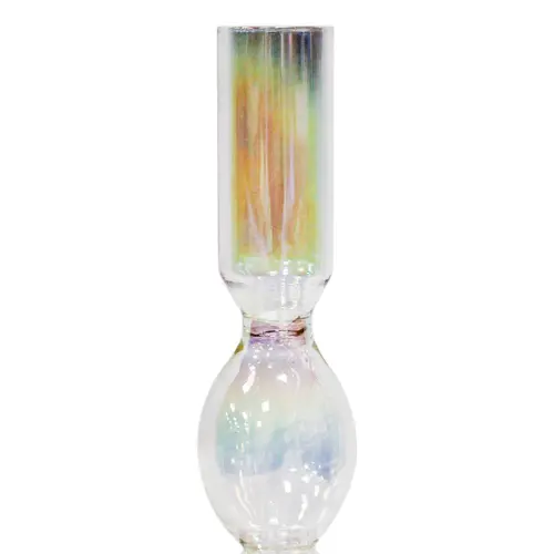 Candelabro de cristal transparente de 7.3×7.3x22cm
