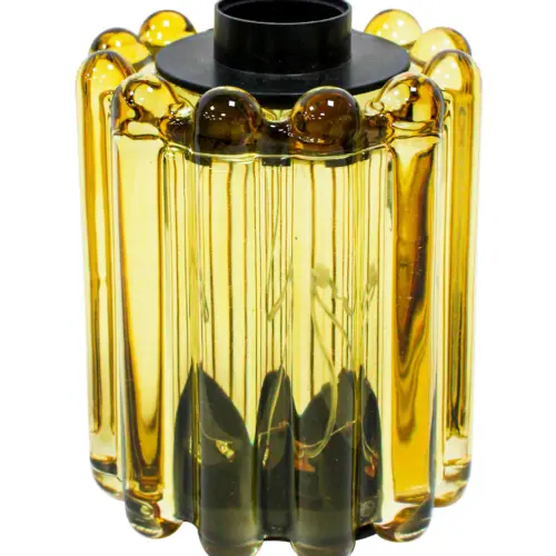 Bombilla con base de cristal amarillo de 9.5×9.5x24cm