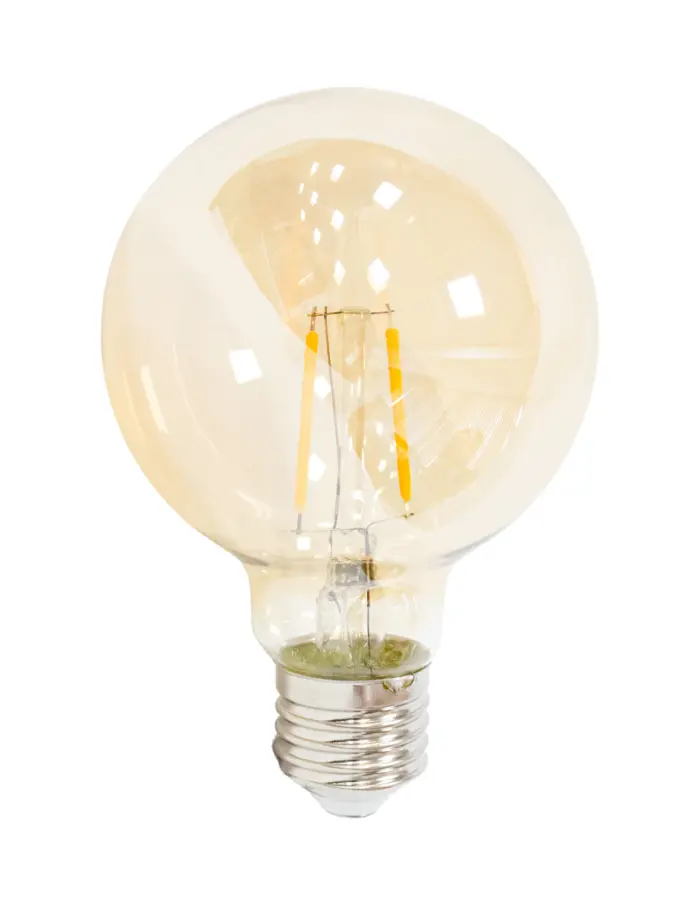 Bombilla con base de cristal amarillo de 9.5x9.5x24cm - Image 3