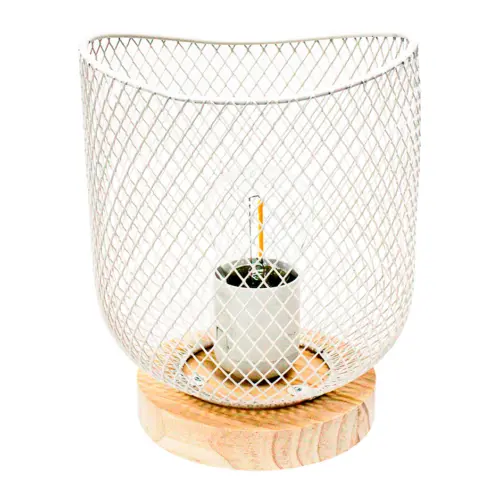 Linterna de metal con luz led de color blanco de 11.6×11.6×16.5cm