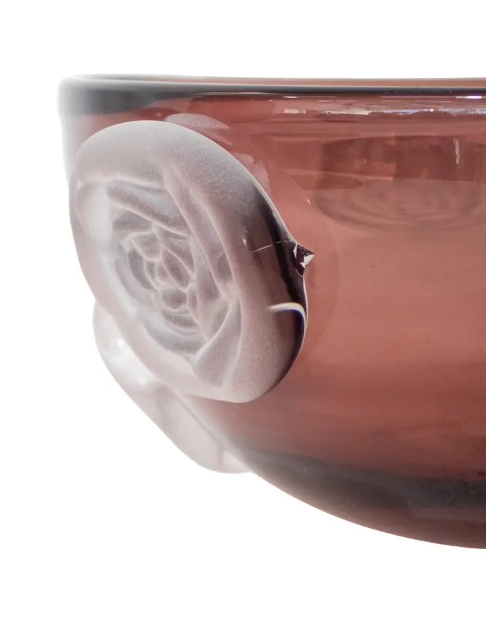 Bowl de vidrio con rosas viceladas de 26x26x11cm - Image 3