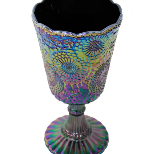 Copa floral de cristal iridiscente de 9x9x16.8cm de 250ml