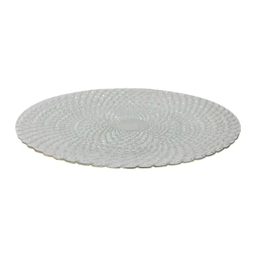 Plato de presentación de cristal diseño cadenas platas de 33cm