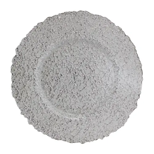 Plato de presentación blanco con diseño raíces plateadas de 33cm