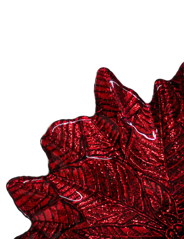 Plato de cristal diseño nochebuena roja de 30cm - Image 3