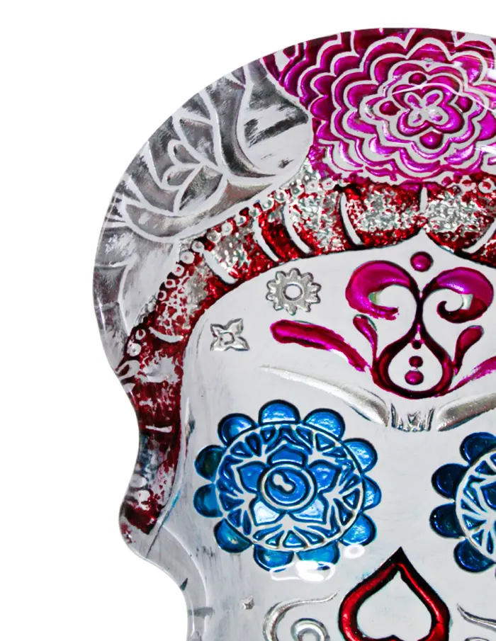 Plato de cristal con diseño catrina de 21cm - Image 3