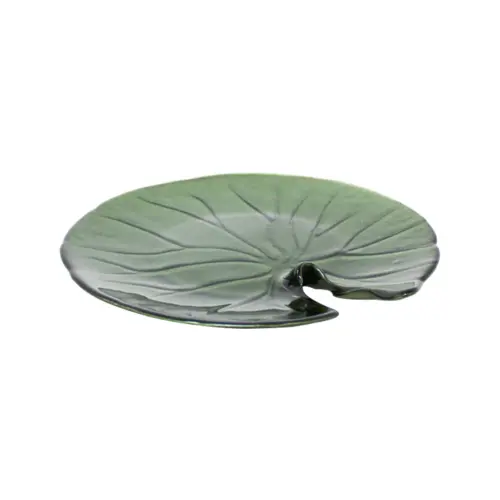 Plato de cristal diseño hoja de loto de 21cm