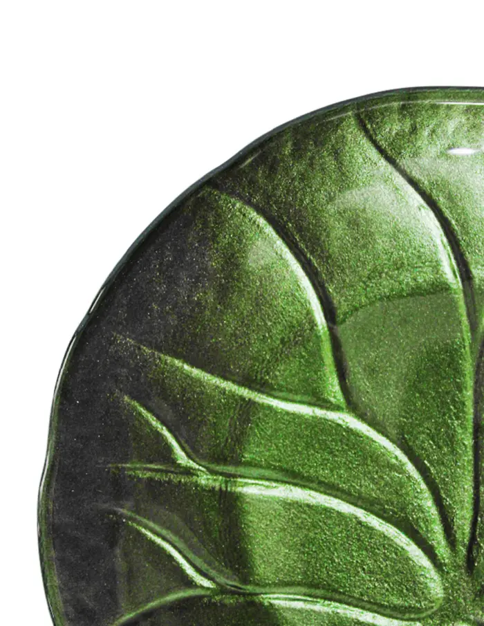 Plato de cristal diseño hoja de loto de 21cm - Image 3