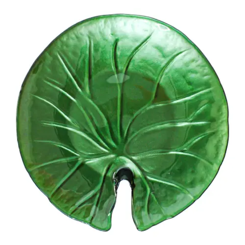 Plato de cristal diseño hoja de loto de 32cm