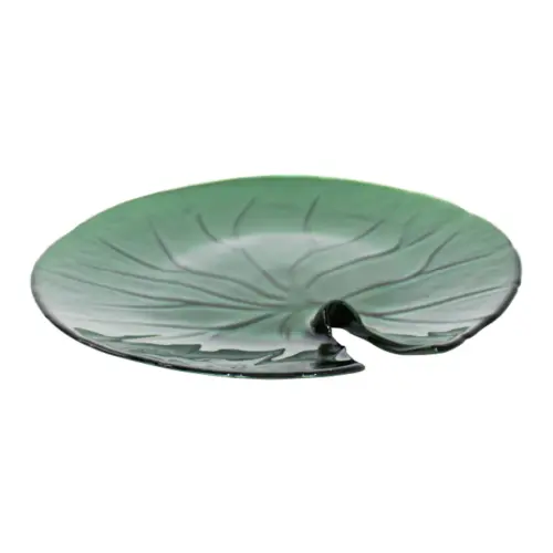 Plato de cristal diseño hoja de loto de 32cm