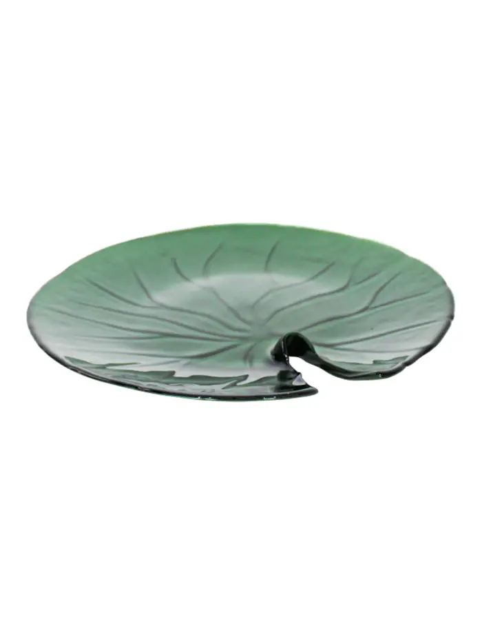 Plato de cristal diseño hoja de loto de 32cm - Image 2