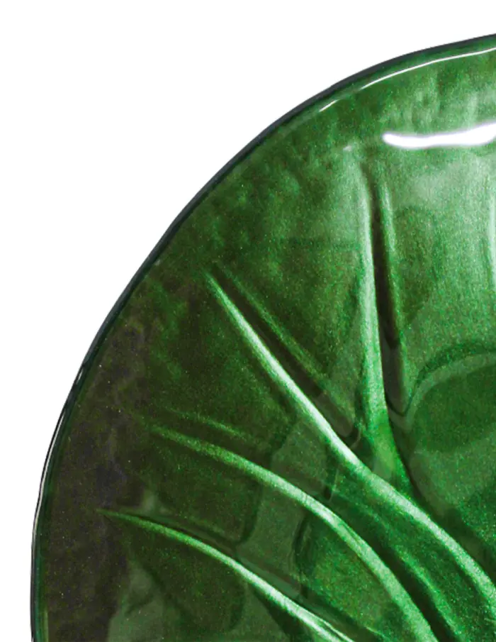 Plato de cristal diseño hoja de loto de 32cm - Image 3