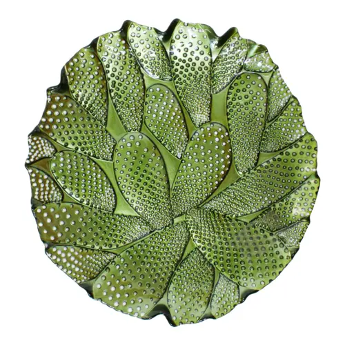 Plato de cristal diseño nopales de 28cm