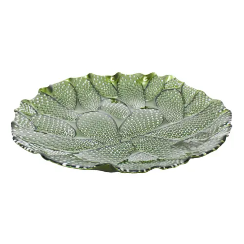 Plato de cristal diseño nopales de 28cm