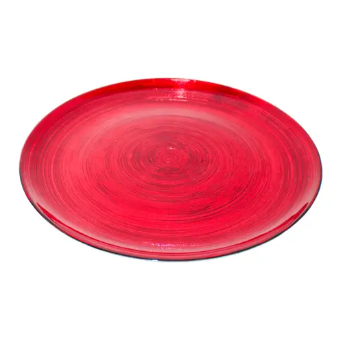 Plato de presentación de cristal rojo brillloso de 32cm