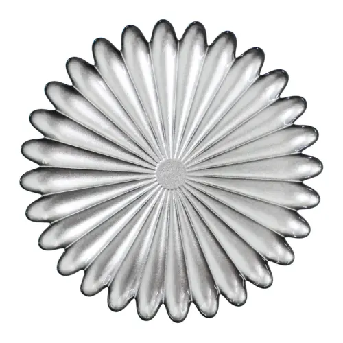 Plato de presentación de cristal diseño flor color humo de 32cm