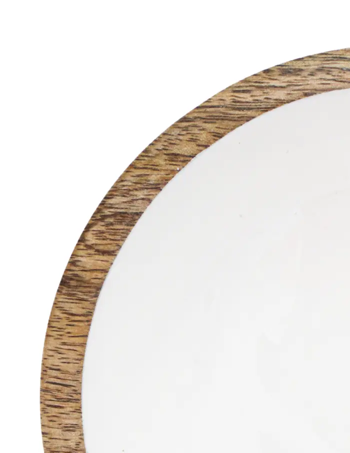 Bowl de madera con metal blanco de 30x30x11cm - Image 4