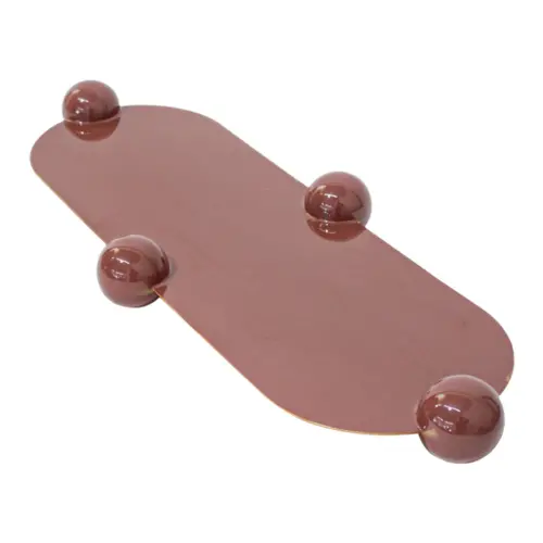Charola oval de metal roja de 57x23x5cm