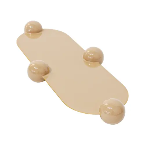 Charola oval de metal beige de 46x20x5cm