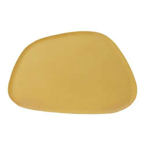 Plato de metal mostaza de 30×26.5x1cm