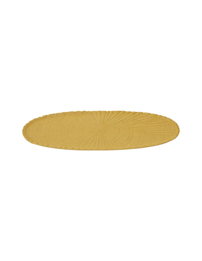 Charola oval de metal mostaza de 41x15.5x1cm - Image 2