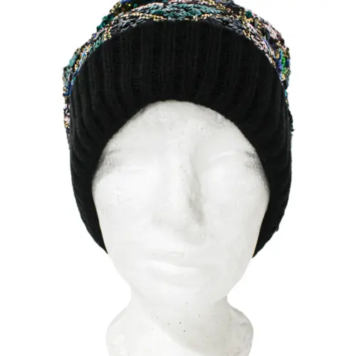 Gorro de Invierno multicolor con lentejuelas de 24x1x22cm