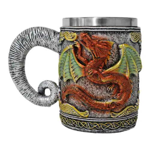 Taza de resina diseño dragón cobre de 400ml de 11×15.5×12.7cm