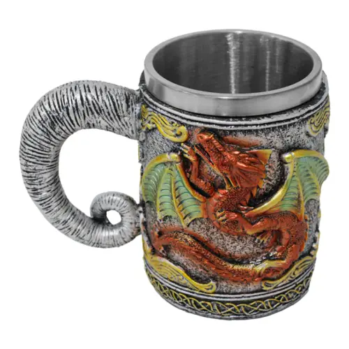 Taza de resina diseño dragón cobre de 400ml de 11×15.5×12.7cm