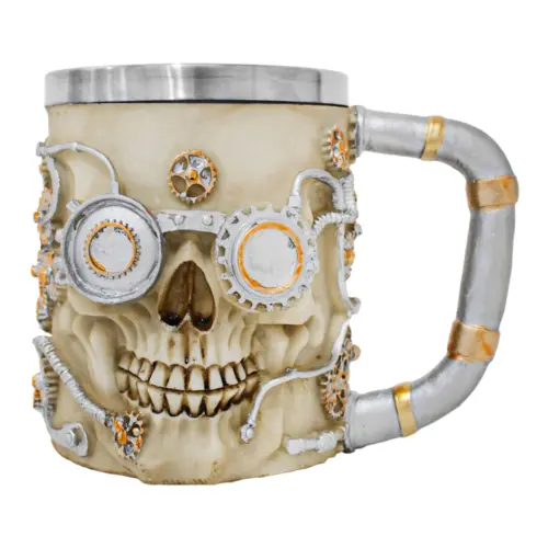 Taza de resina diseño engranes de 400ml de 11x14x10.5cm
