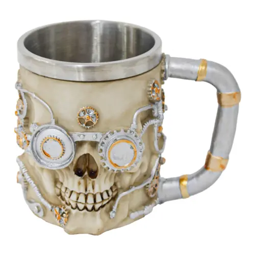Taza de resina diseño engranes de 400ml de 11x14x10.5cm