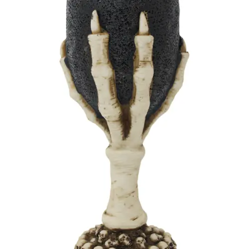 Copa de resina diseño mano con esqueletos de 200ml de 8x8x18cm