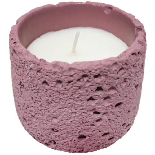 Vela con base de resina rosa de 8.5×8.5×7.5cm