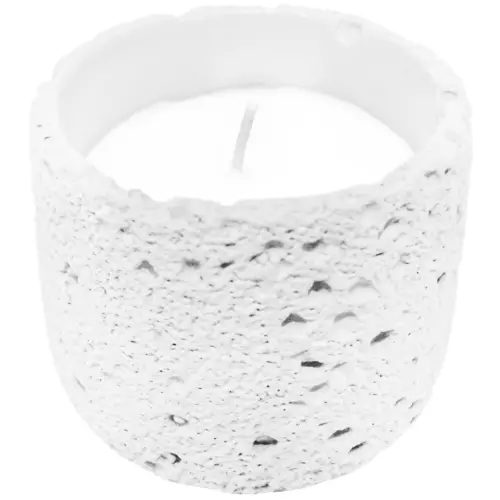 Vela con base de resina blanca de 8.5×8.5×7.5cm