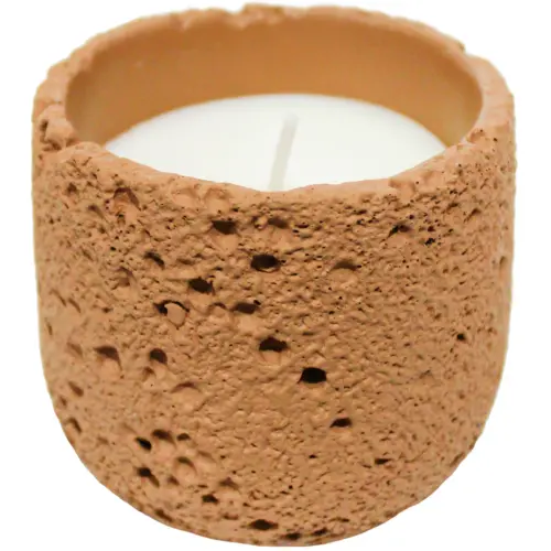 Vela con base de resina naranja de 8.5×8.5×7.5cm