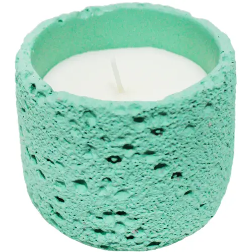 Vela con base de resina azul de 8.5×8.5×7.5cm
