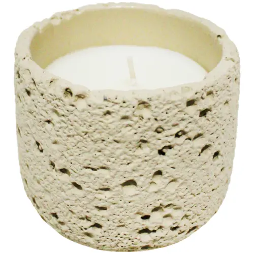Vela con base de resina beige de 8.5×8.5×7.5cm