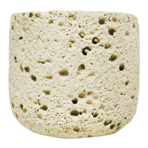 Vela con base de resina beige de 8.5×8.5×7.5cm