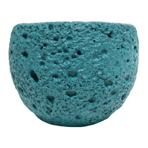 Vela con base de resina azul de 11x11x8.5cm