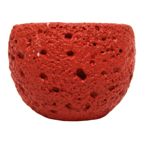Vela con base de resina roja de 11x11x8.5cm