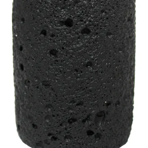 Vela con base de resina cilindrica negra de 8x8x9.5cm