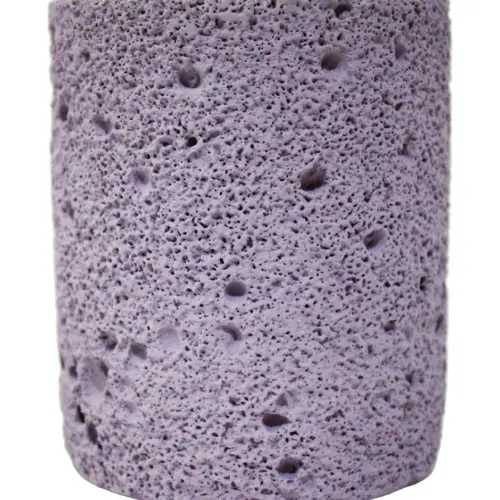Vela con base de resina cilindrica morada de 8x8x9.5cm