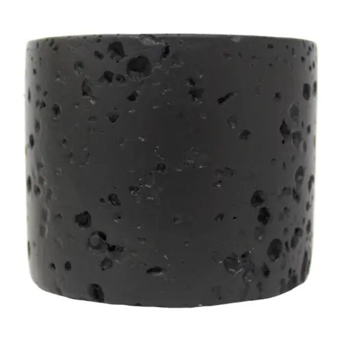 Vela con base de resina cilindrica negra de 8.5×8.5×7.2cm