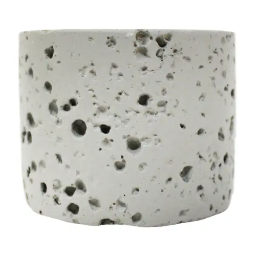 Vela con base de resina cilindrica gris de 8.5×8.5×7.2cm