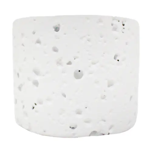Vela con base de resina cilindrica blanca de 8.5×8.5×7.2cm