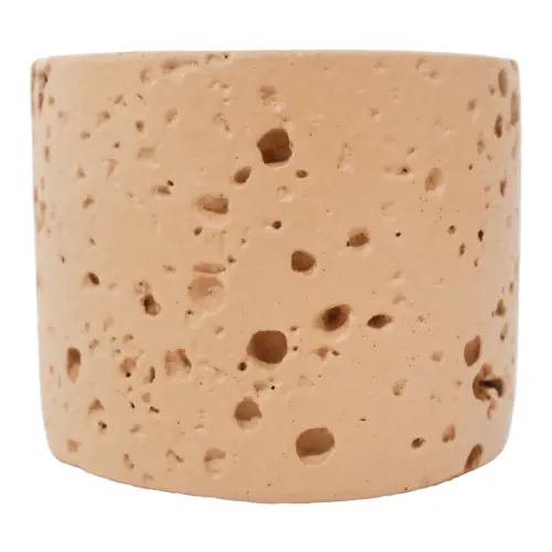 Vela con base de resina cilindrica naranja de 8.5×8.5×7.2cm