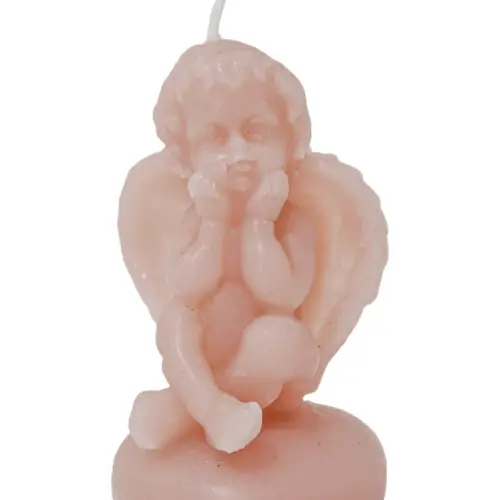 Vela en forma de angel rosa de 4×4.5x8cm