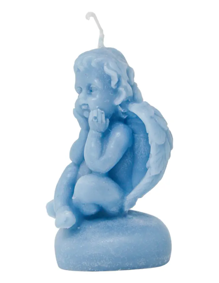 Vela en forma de angel azul de 4x4.5x8cm - Image 2