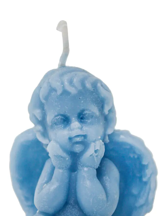 Vela en forma de angel azul de 4x4.5x8cm - Image 3