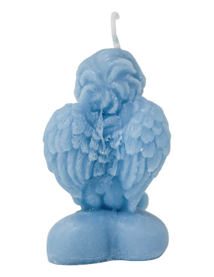 Vela en forma de angel azul de 4x4.5x8cm - Image 4